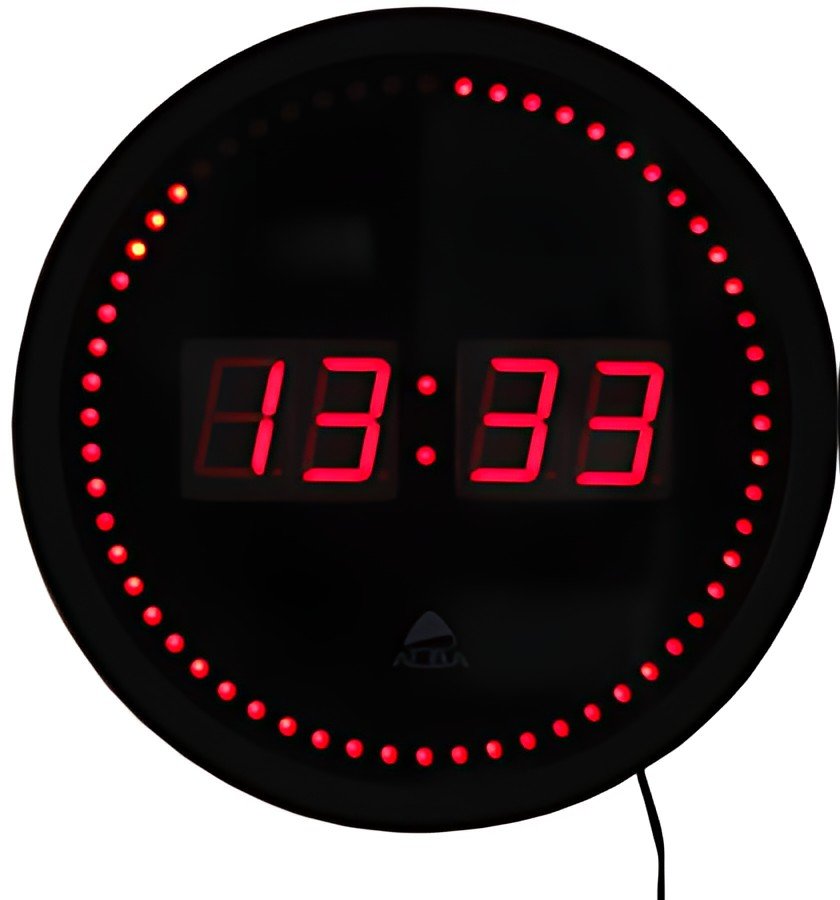 ALBA Horloge murale "HORLED", à quartz, en plastique, noir
