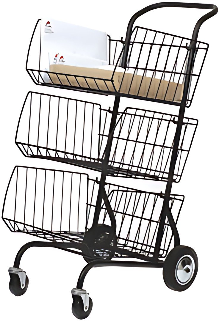 ALBA Chariot pour transport du courrier, en métal, noir