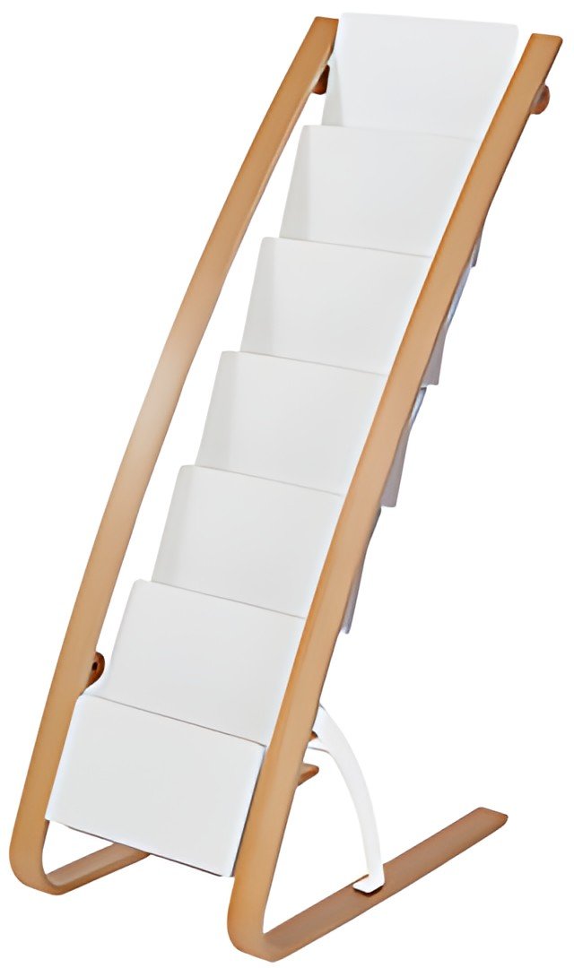 ALBA Porte-brochures, 6 compartiments, largeur: 340 mm,blanc