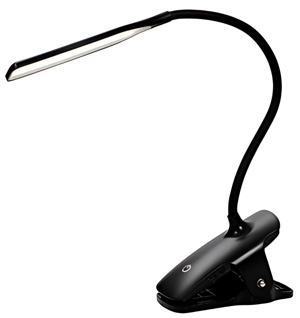 ALBA Lampe de lecture LED rechargeable "LEDCLIP", noir