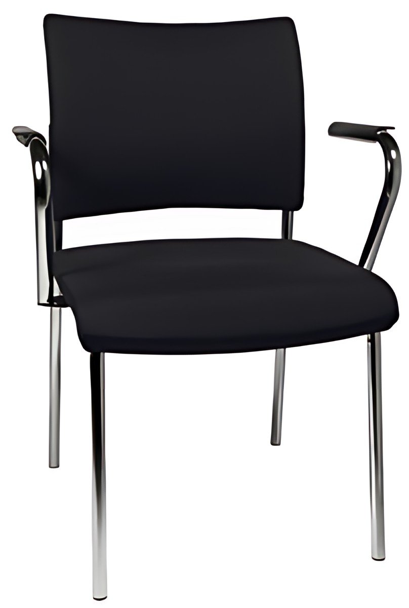 Topstar Chaise visiteur "Visit 10 rembourré", noir