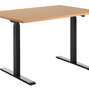 Topstar Bureau réglable en hauteur, (L)1.600 mm, noir/hêtre