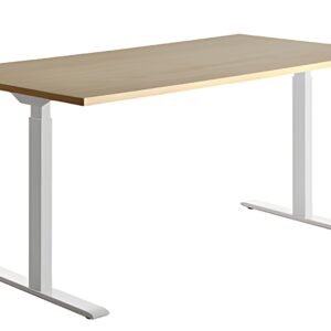 Topstar Bureau réglable en hauteur, (L)1.200 mm blanc/érable