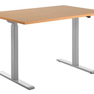 Topstar Bureau réglable en hauteur, (L)1.800 mm, gris/hêtre