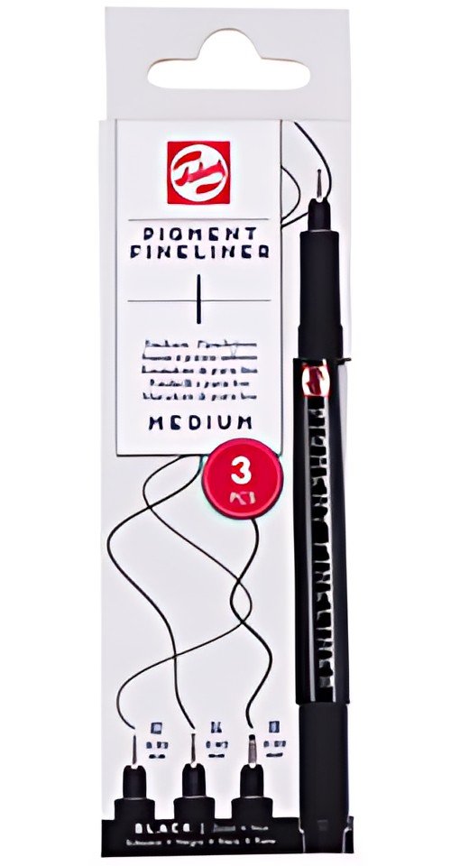 ROYAL TALENS Feutre Pigment Fineliner Medium, set de 3, noir