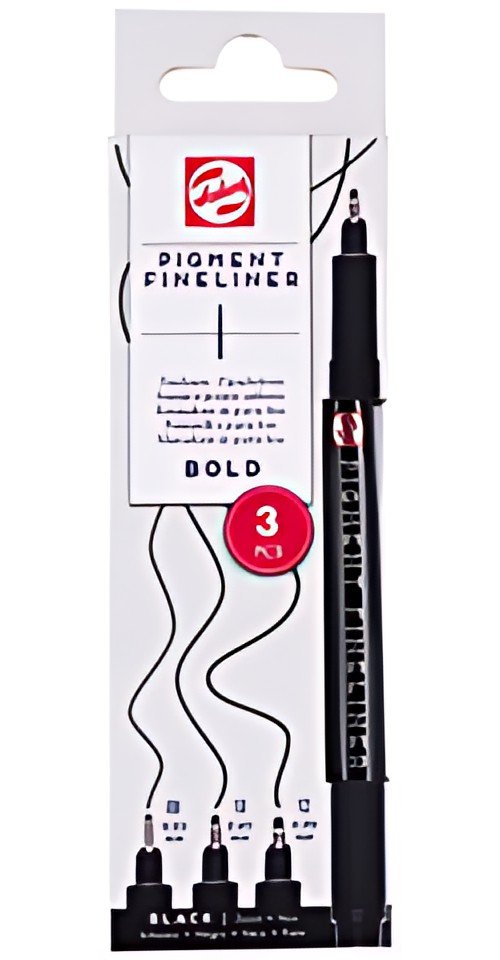 ROYAL TALENS Feutre Pigment Fineliner Bold, set de 3, noir