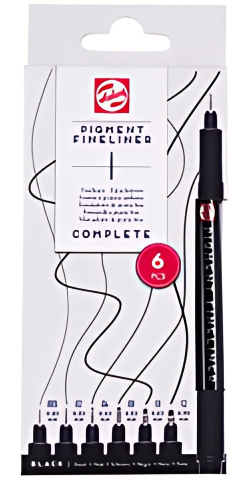 ROYAL TALENS Feutre Pigment Fineliner, set de 6, noir