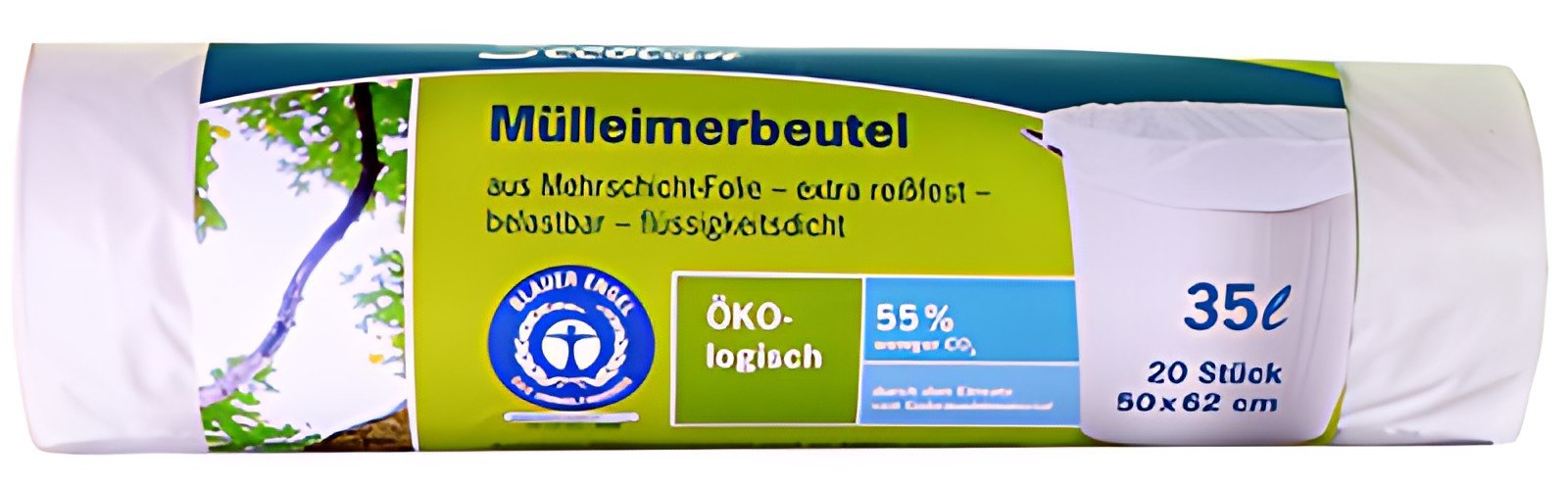 Secolan Sac poubelle, 35 litres, sans fermeture, blanc