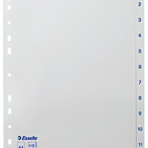esselte Intercalaires en plastique, chiffres, A4, 1-12