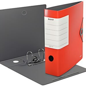 LEITZ Classeur Solide, 180 degrés, 82 mm, rouge clair