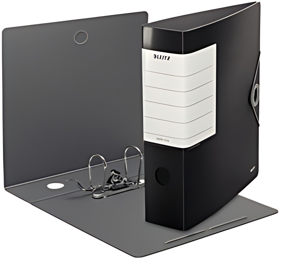 LEITZ Classeur Solide, 180 degrés, 82 mm, noir