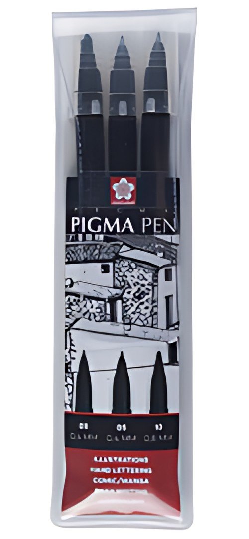 SAKURA Stylo feutre PIGMA PEN, étui de 3, noir