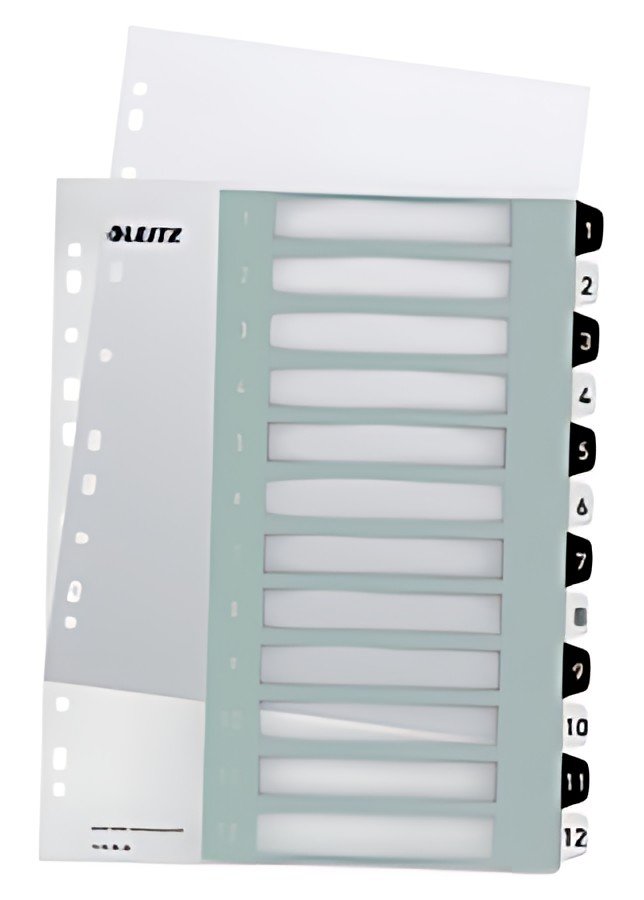 LEITZ Intercalaires en plastique WOW, numéroté, 1-6