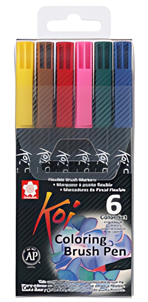 SAKURA Feutre pinceau Koi Coloring Brush, étui de 6 ,