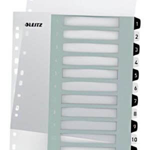 LEITZ Intercalaires en plastique WOW, numéroté, 1-10