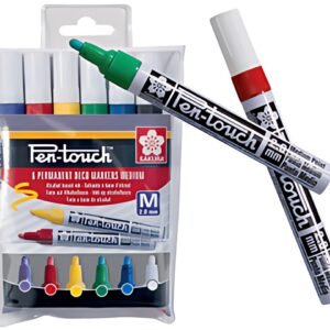 SAKURA Marqueur permanent Pen-Touch Moyen, étui de 6