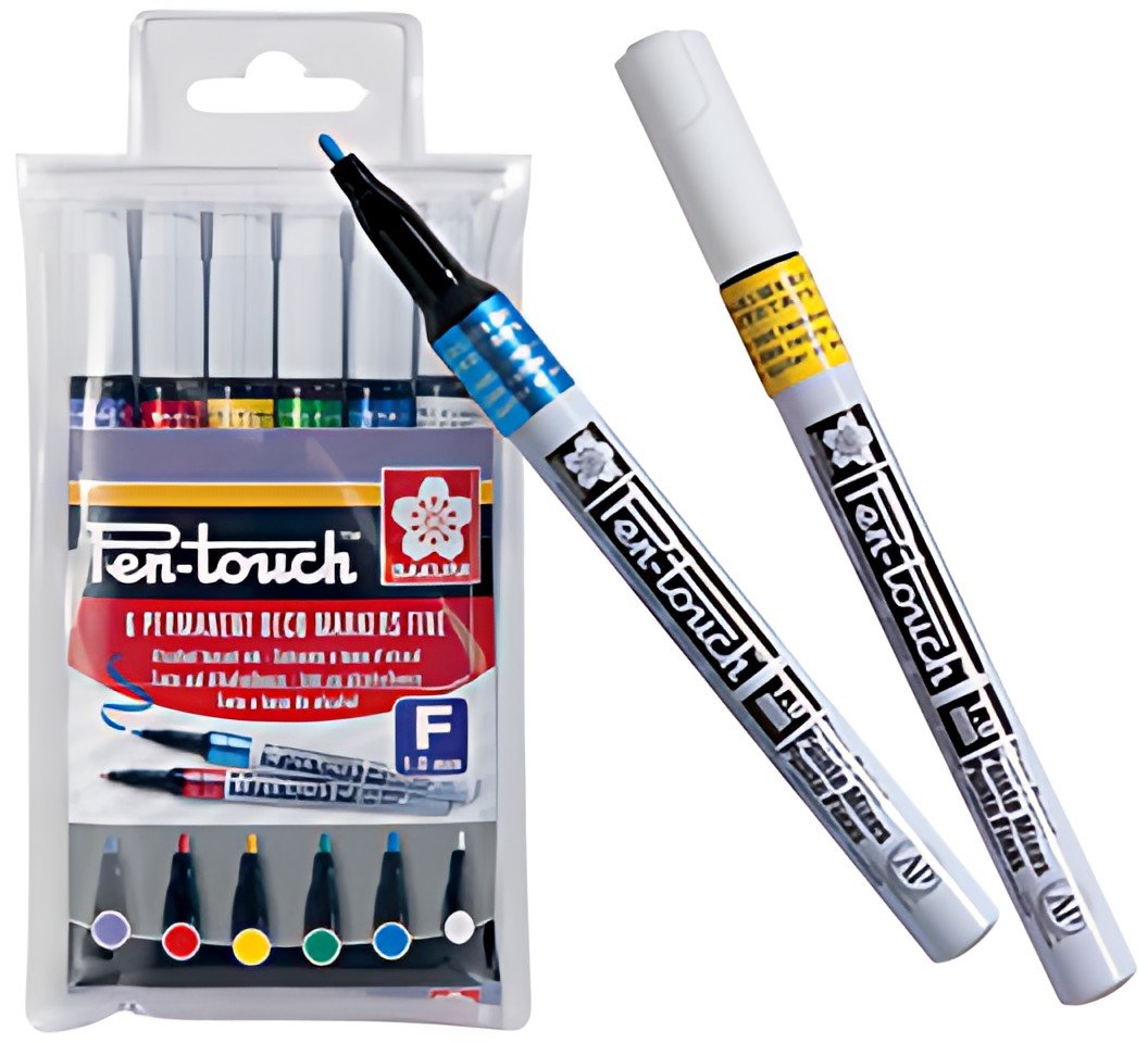 SAKURA Marqueur permanent Pen-Touch Fin, étui de 6