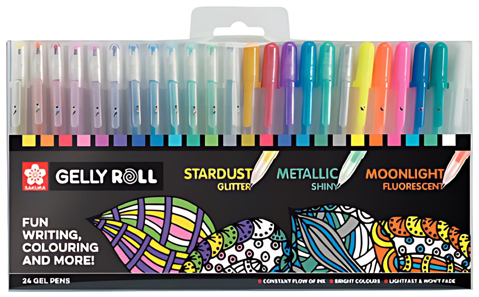 SAKURA Stylo roller à encre gel Gelly Roll Mix, étui de 24