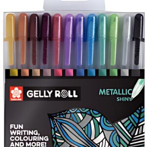 SAKURA Stylo roller encre gel Gelly Roll Metallic étui de 12