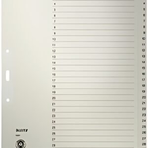 LEITZ Intercalaires en papier naturel, numéroté, format A4