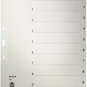 LEITZ Intercalaires en papier naturel, numéroté, format A4