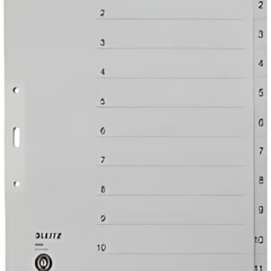 LEITZ Intercalaires en papier naturel, numéroté, format A4