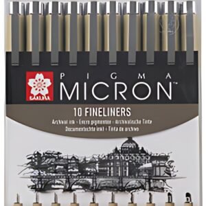 SAKURA Feutre pointe fine PIGMA MICRON, étui de 10, noir
