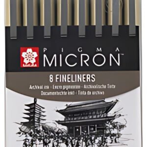 SAKURA Feutre pointe fine PIGMA MICRON, étui de 8, noir