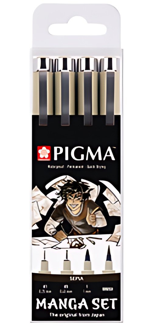 SAKURA Fineliner PIGMA MICRON Manga Set, sepia, 4er Etui