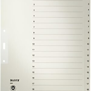 LEITZ Intercalaires en papier naturel, numéroté, format A4