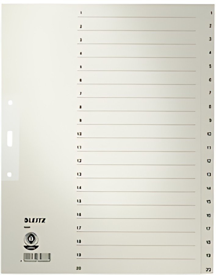 LEITZ Intercalaires en papier naturel, numéroté, format A4