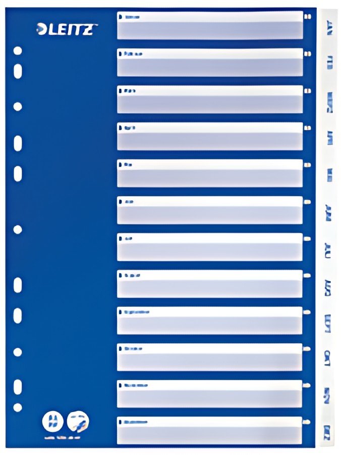 Registre en plastique LEITZ, mois, A4, janvier-décembre, PP, blanc