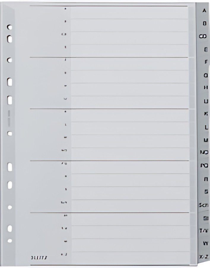 LEITZ Intercalaires en plastique, A-Z, format A4 extra large