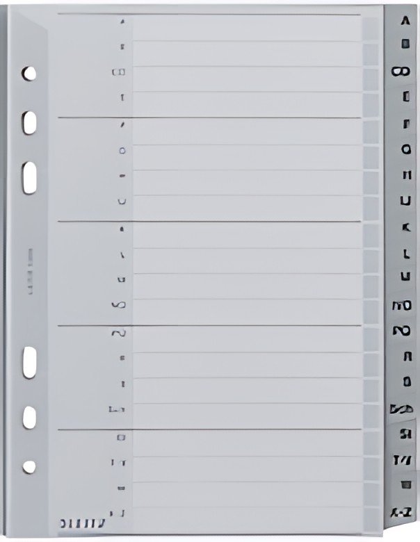 LEITZ Intercalaires en plastique, A-Z, A5, PP, 20 touches