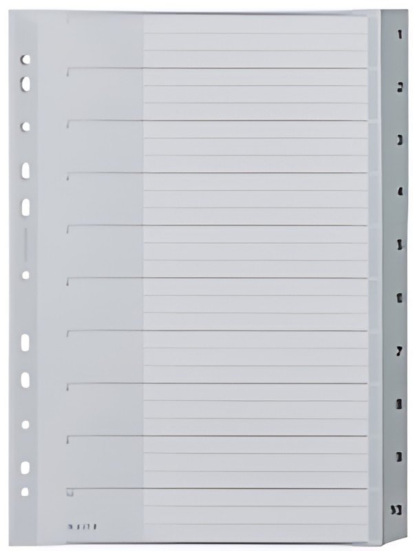 LEITZ Intercalaires en plastique, numéroté, format A4 extra