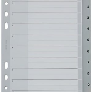 LEITZ Intercalaires en plastique, numéroté, format A5,1-10