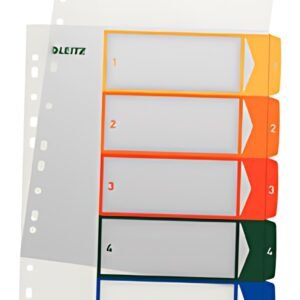 LEITZ Intercalaires en plastique, numéroté, format A4 extra