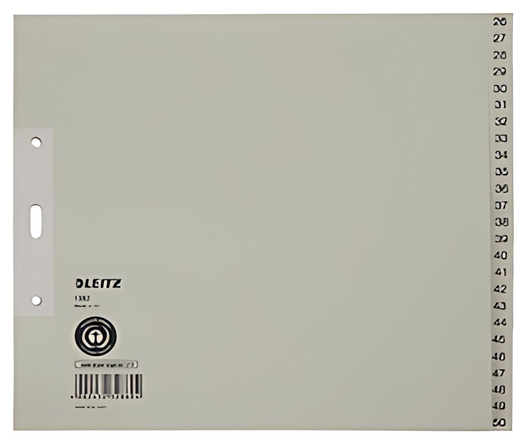 LEITZ Intercalaires en papier naturel, numéroté, A4+, 26 - 5