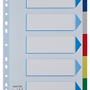 Esselte Intercalaires en plastique, uni, A4, PP,12 touches