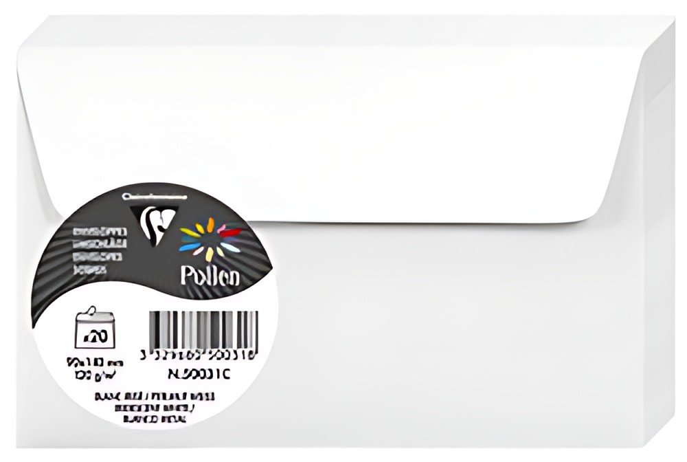 Pollen by Clairefontaine Enveloppes 90 x 140 mm, blanc irisé