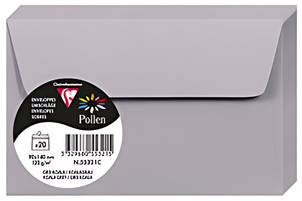 Pollen by Clairefontaine Enveloppes 90 x 140 mm, gris koala