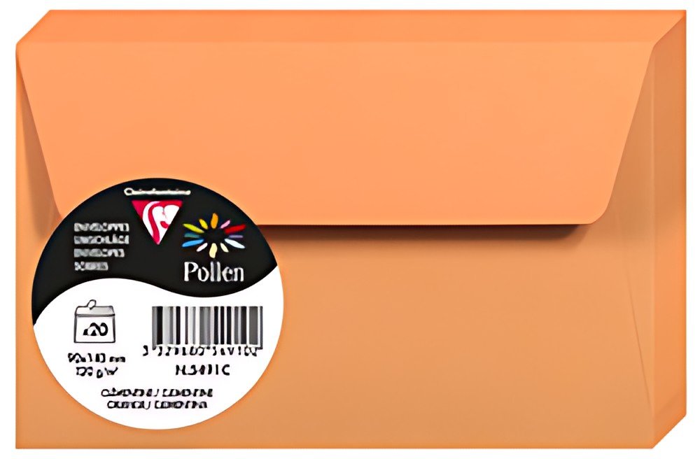 Pollen by Clairefontaine Enveloppes 90 x 140 mm, clémentine