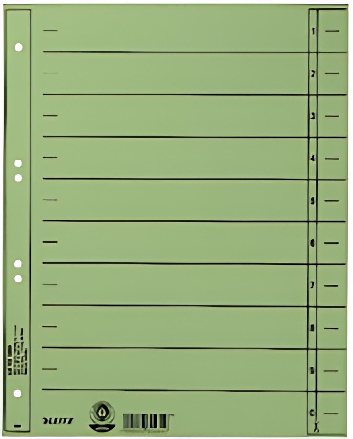 LEITZ Intercalaires, format A4 extra large,en carton manille