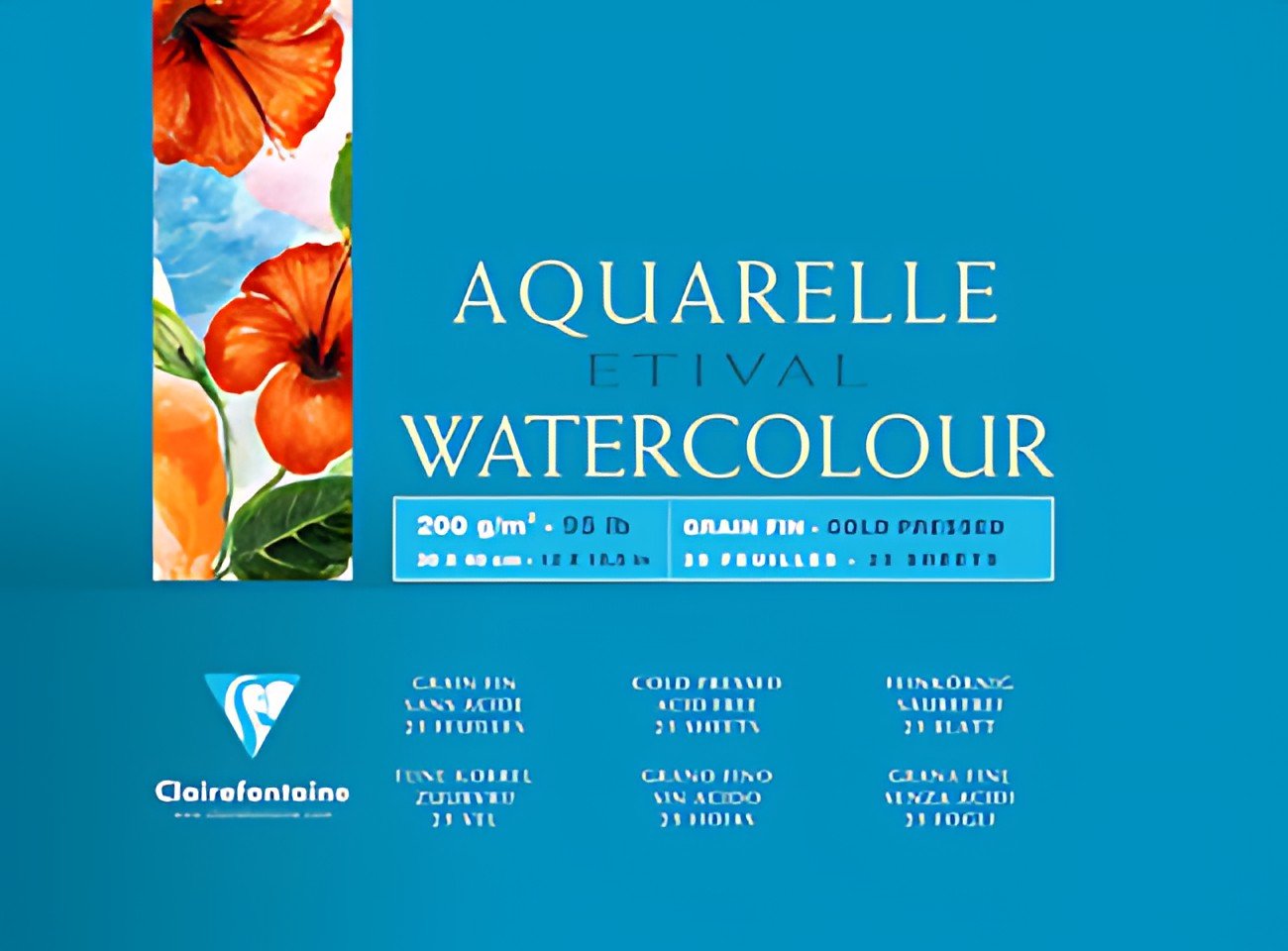 Clairefontaine Bloc artiste Aquarelle ETIVAL, 180 x 240 mm
