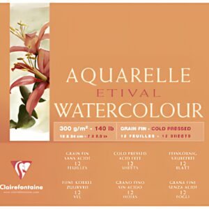 Clairefontaine Bloc artiste Aquarelle ETIVAL, 120 x 180 mm