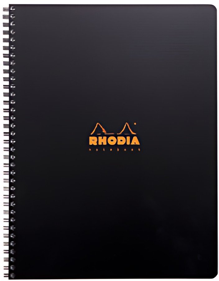 RHODIA Cahier à spirale "Note Book", A4+, ligné, noir