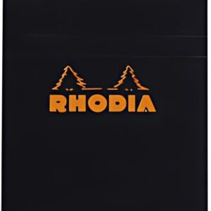 RHODIA Bloc agrafé No. 13, format A6, quadrillé 5x5, noir