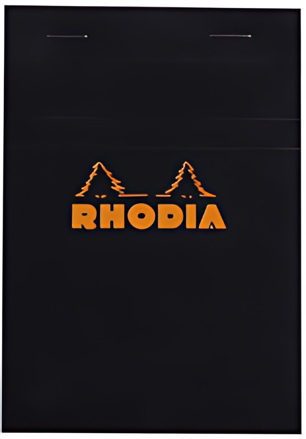 RHODIA Bloc agrafé No. 13, format A6, quadrillé 5x5, noir