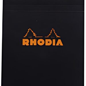 RHODIA Bloc agrafé No. 16, format A5, quadrillé 5x5, noir