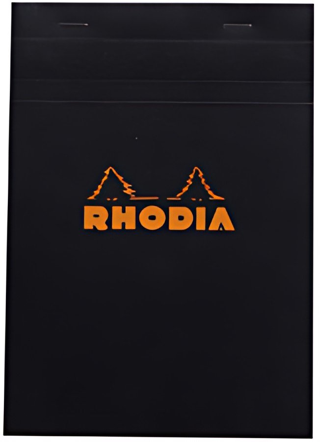 RHODIA Bloc agrafé No. 16, format A5, quadrillé 5x5, noir